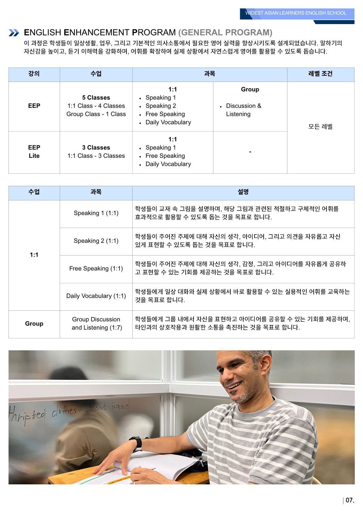 WALES(웨일즈) 어학원 브로셔