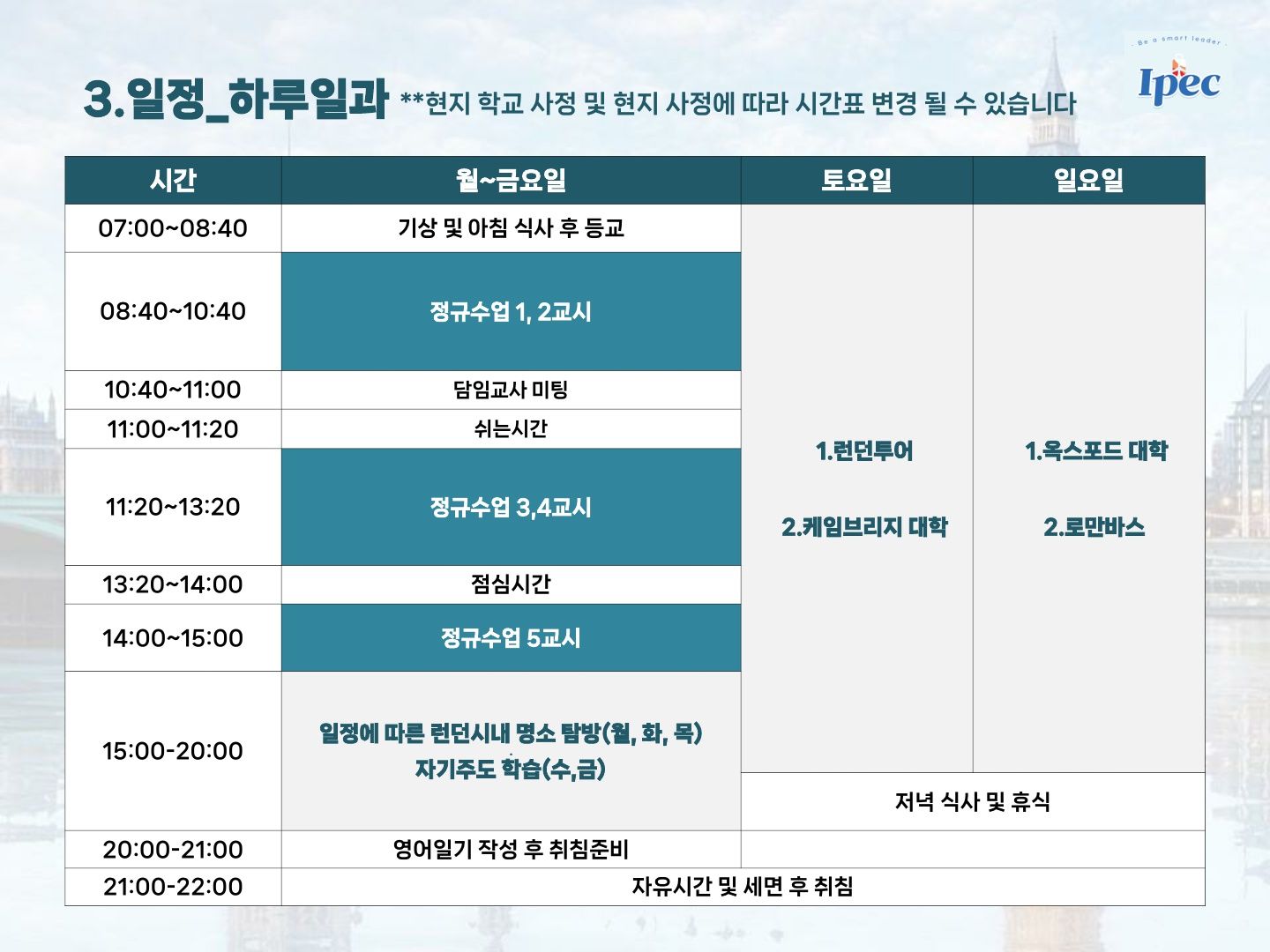 2026년 겨울 영국 우수 공립학교 스쿨링 캠프 (로마 르네상스 투어)
