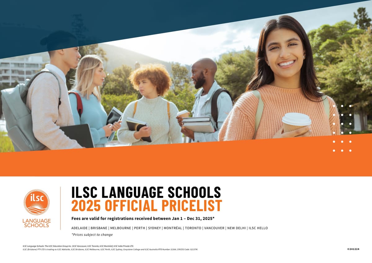 ILSC 어학원 종합 학비표