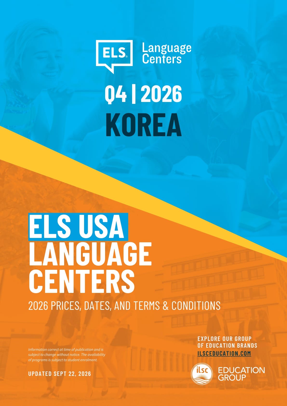ELS 어학원 미국 학비표