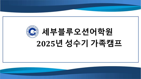 2026년 겨울 세부 블루오션 가족 캠프 브로셔