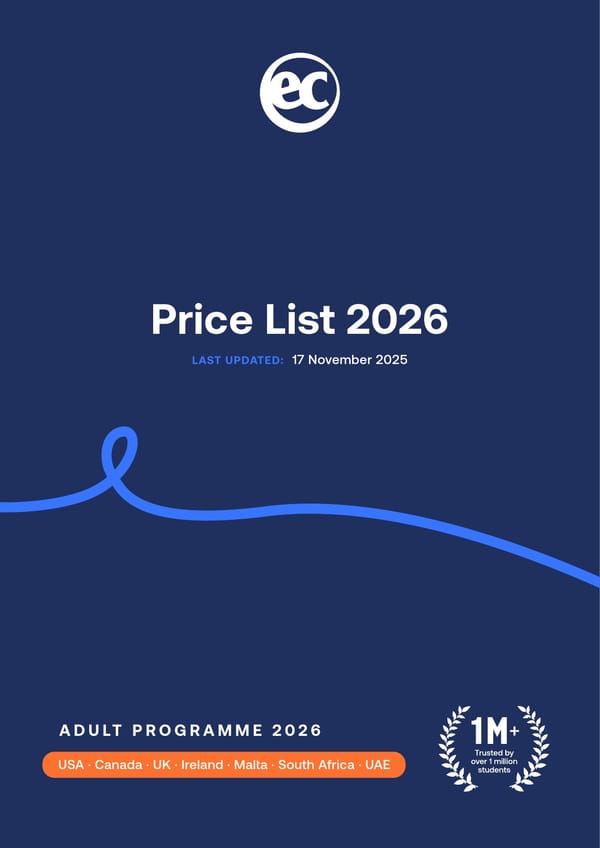 EC 어학원 학비표