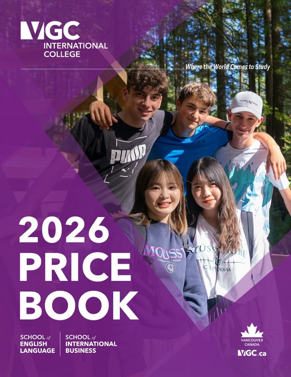 VGC 어학원 학비표